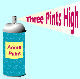 "Three Pints High" Title being Sprayed from Spray Can