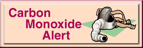 "Carbon Monoxide Alert" with a Gass Mask