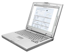 laptop computer with screenshot of HTML ASRS reporting form